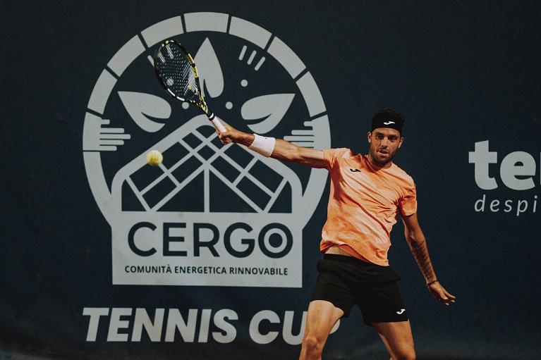 Marco Cecchinato in azione (foto Serafini)