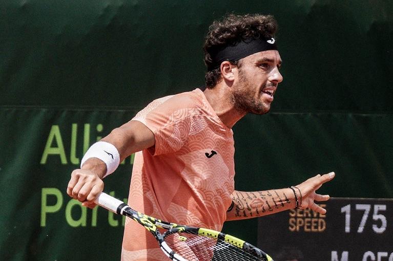 Marco Cecchinato in azione (foto Peluso)