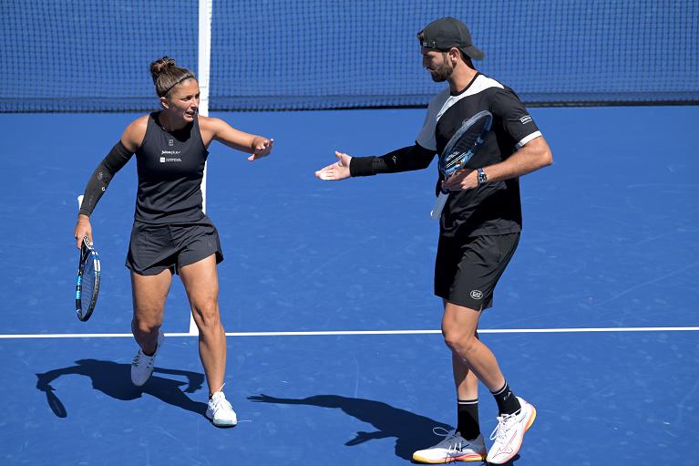 Sara Errani e Andrea Vavassori in doppio misto allo Us Open (Foto USTA)