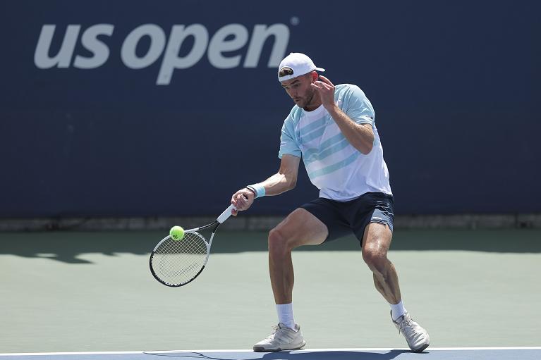 Jerome Kym in azione allo US Open (Foto USTA)