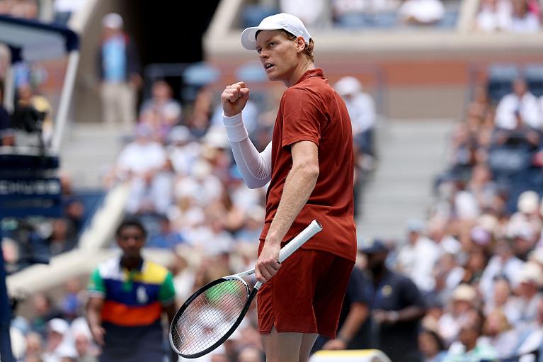 L'esultanza di Sinner allo US Open (Getty Images)