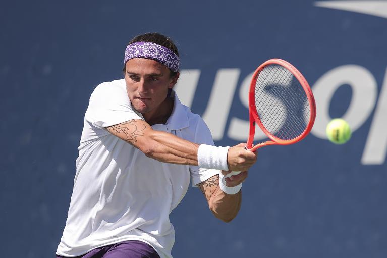 Mattia Bellucci in azione allo US Open (Foto USTA)