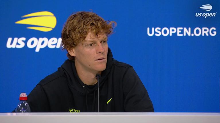 Jannik Sinner in conferenza stampa allo US Open