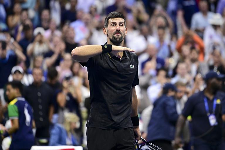 L'esultanza di Novak Djokovic allo US Open (Getty Images)