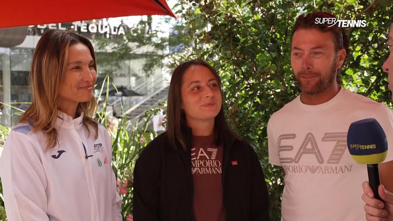 Tathiana Garbin, Elisabetta Cocciaretto e Fausto Scolari (fotogramma dal video SuperTennis)