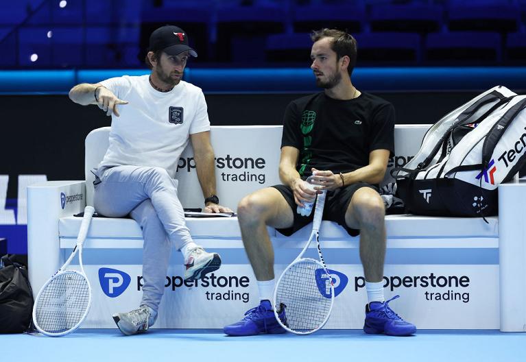 Gilles Cervara e Daniil Medvedev (Getty)