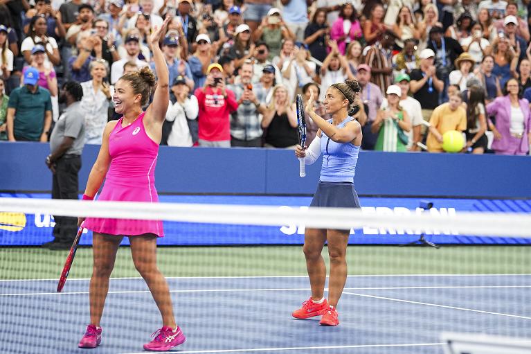 L'esultanza di Jasmine Paolini e Sara Errani (Foto USTA)
