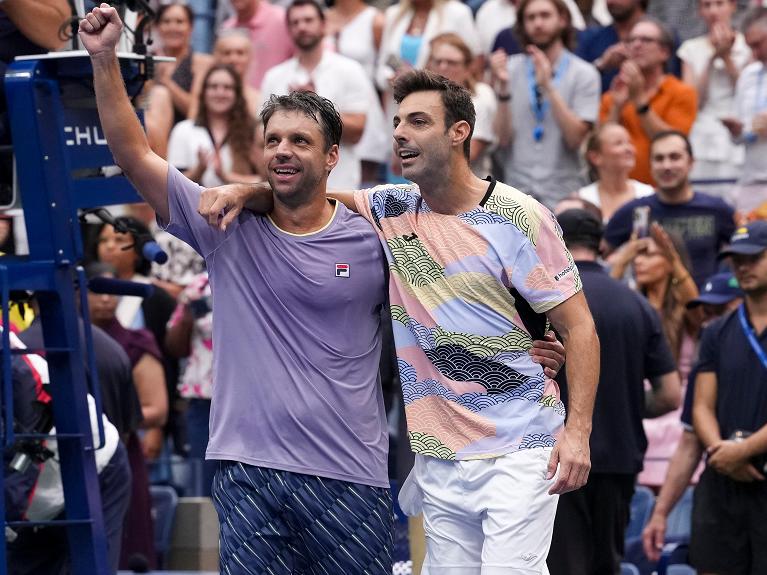 Horacio Zeballos e Marcel Granollers esultano per la vittoria allo US Open 2025 (Foto USTA)