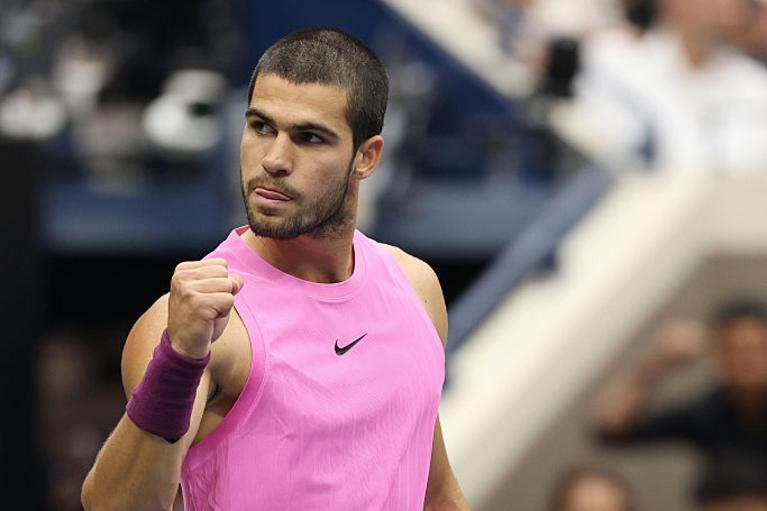 La carica agonistica di Alcaraz (Getty Images)