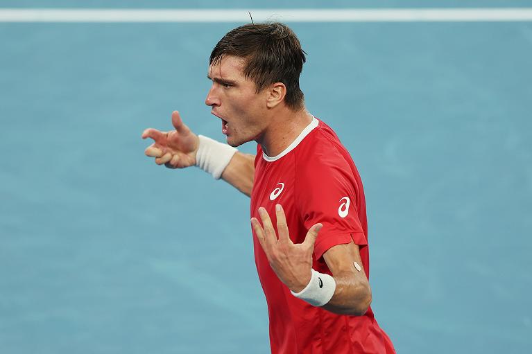 L'esultanza di Raphael Collignon in Coppa Davis (Getty Images)