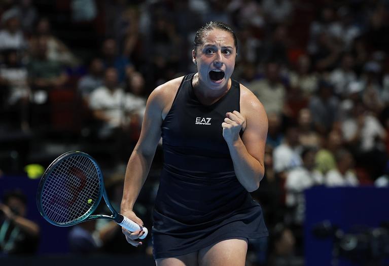 Un'esultanza di Elisabetta Cocciaretto in Billie Jean King Cup (Getty Images)