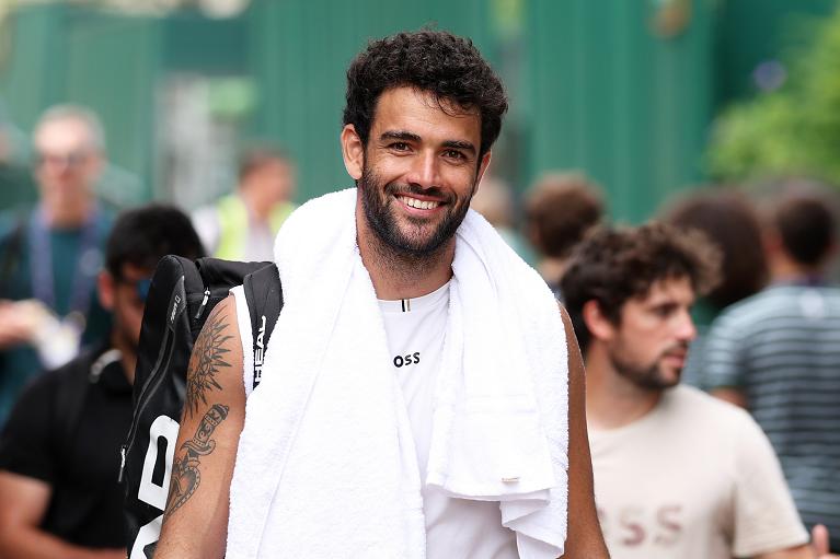 Primo piano di Matteo Berrettini a Wimbledon (Getty Images)