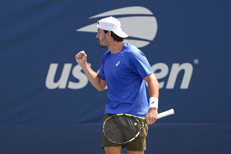 L'esultanza di Giulio Zeppieri allo US Open (Getty Images)