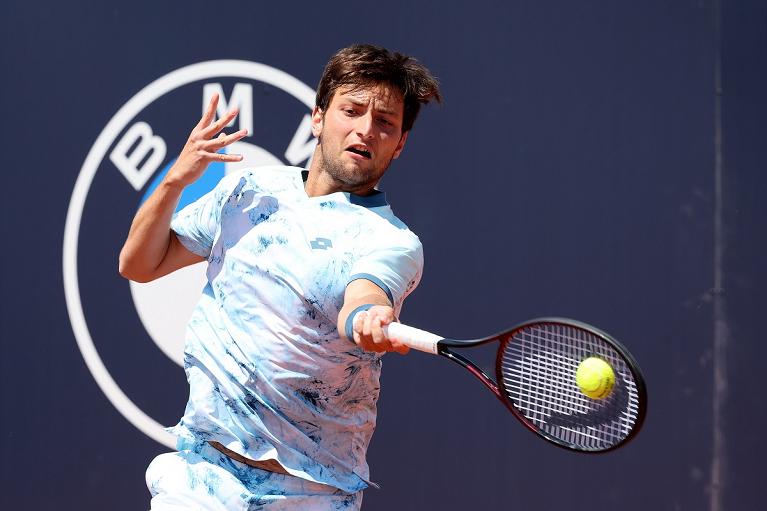 Gabriele Piraino in azione alle prequalificazioni per gli Internazionali BNL d'Italia 2025 (Foto FITP)