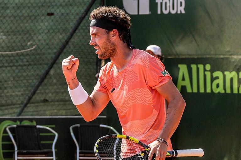 L'esultanza di Marco Cecchinato (foto Peluso)