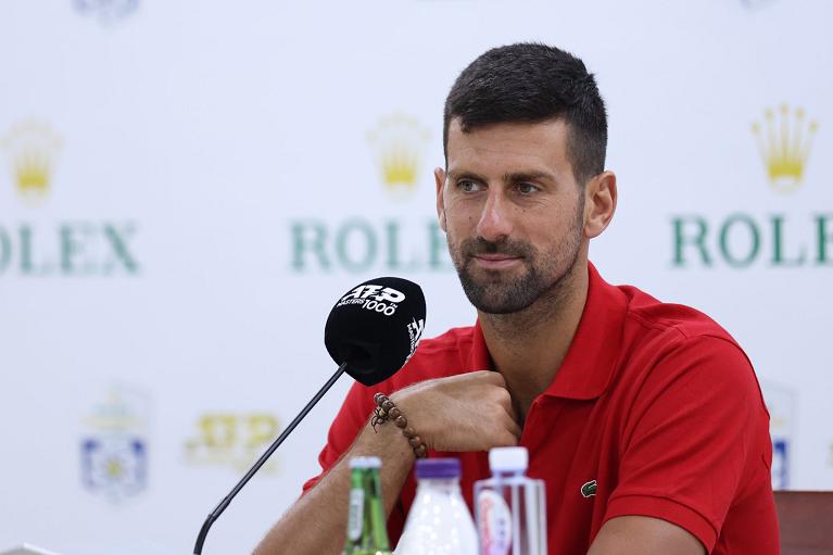 Djokovic in conferenza stampa (Getty Images)