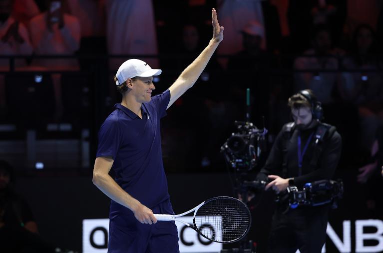 L'esultanza di Jannik Sinner al Six Kings Slam (Getty Images)