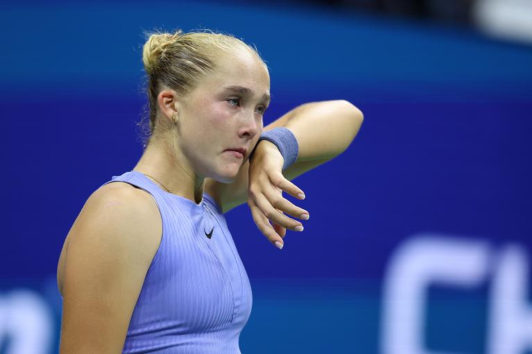 Mirra Andreeva in lacrime allo US Open 2025 (Getty Images)