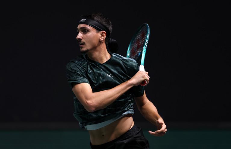 Sonego in azione col dritto (Getty Images)