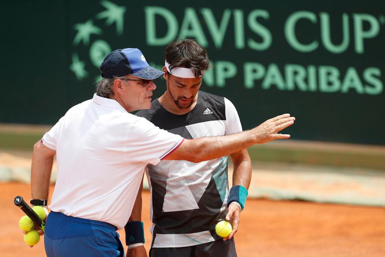 Jose Perlas con Fabio Fognini (Foto FITP)