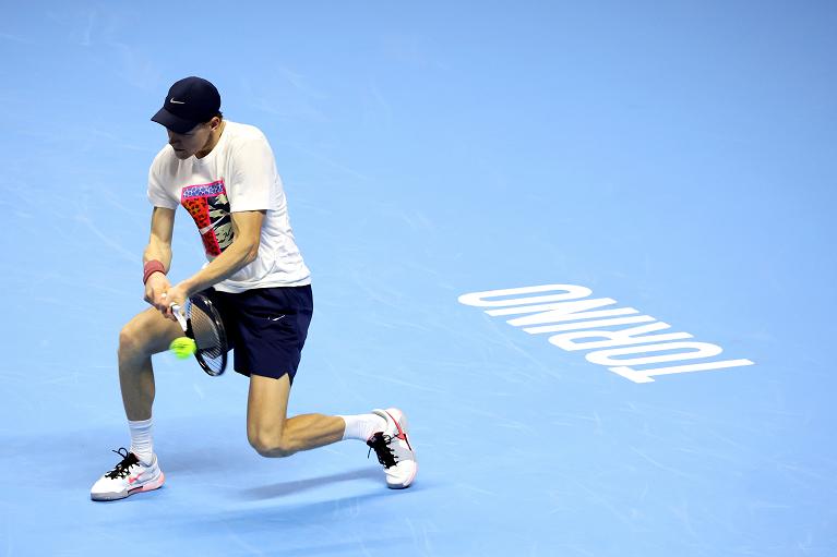 Jannik Sinner in allenamento alle Nitto ATP FInals (Foto FITP)