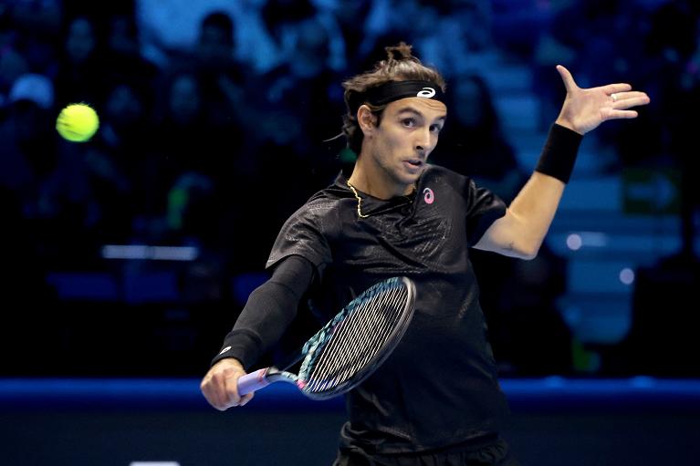 Il rovescio di Lorenzo Musetti alle Nitto ATP Finals (Foto FITP)