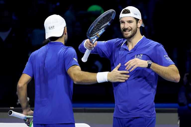 La gioia di Simone Bolelli e Andrea Vavassori alle Nitto ATP FInals (Foto FITP)