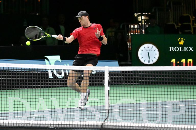 Final 8 Coppa Davis, Raphael Collignon in azione (Foto FITP)