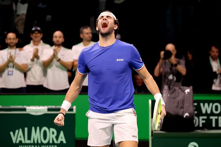 L'urlo di gioia di Matteo Berrettini (Foto FITP)
