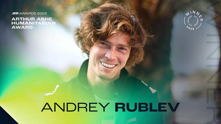 Rublev vince l'Arthur Ashe Humanitarian Award 2025 (Foto ATP website)
