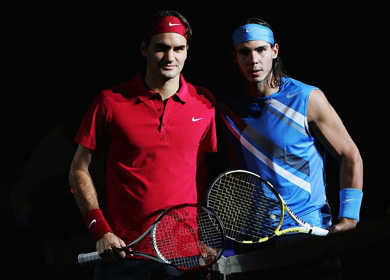 Roger Federer e Rafa Nadal alle Nitto ATP Finals 2007 (Getty Images)