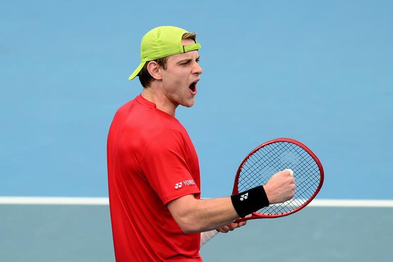 Tutta la grinta di Zizou Bergs (foto Tennis Australia e Getty Images)