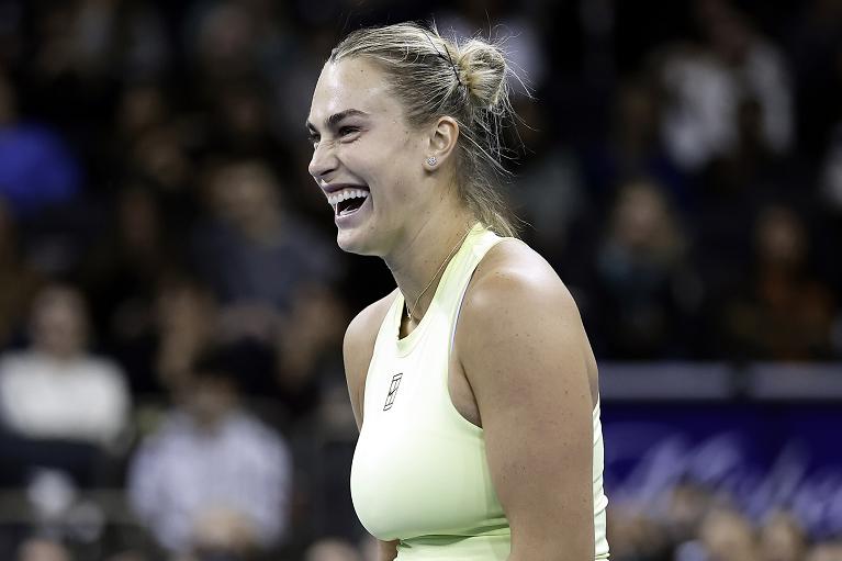 Tutta l'allegria di Aryna Sabalenka (foto Getty Images)