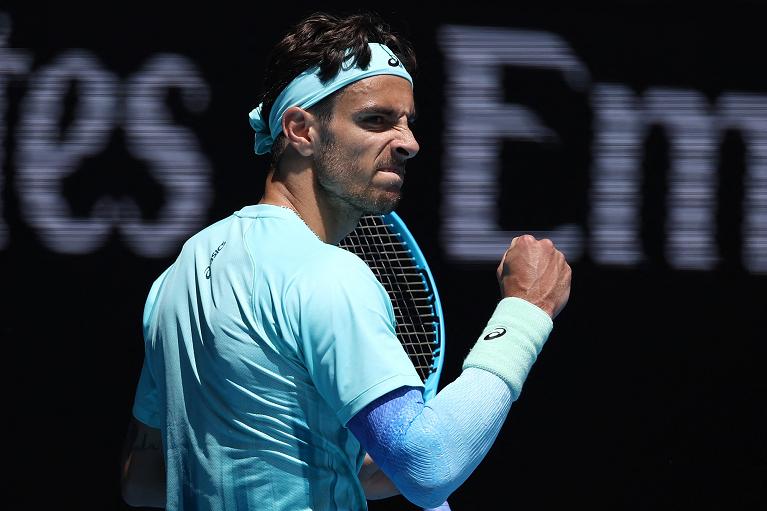 Australian Open 2026, un'esultanza di Lorenzo Musetti (Getty Images)