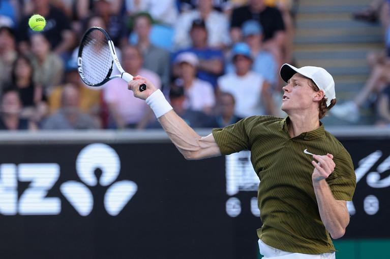 Sinner in azione col dritto (Getty Images)