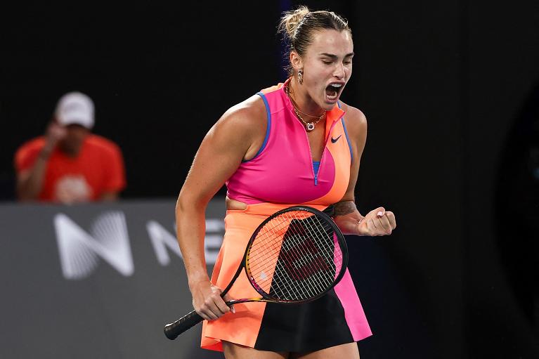 Tutta la grinta di Aryna Sabalenka (foto Getty Images)
