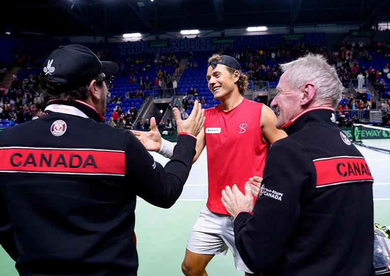 L'esultanza di Gabriel Diallo in Coppa Davis (Getty Images)