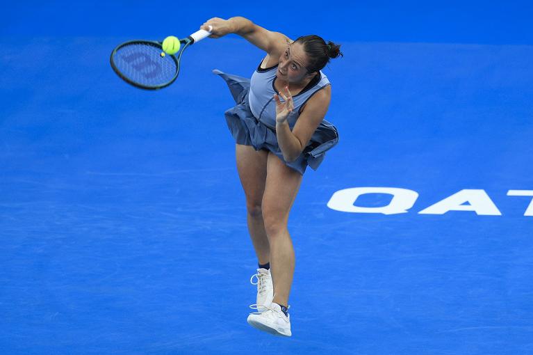 Elisabetta Cocciaretto al servizio (foto Getty Images)