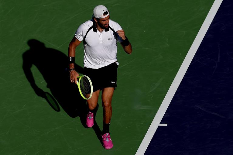 Matteo Berrettini esulta (foto Getty Images)
