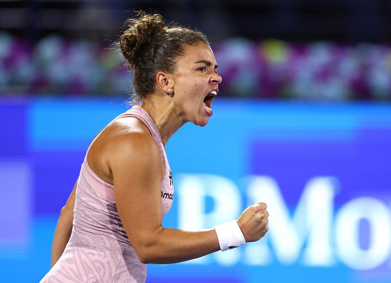 Un'esultanza di Jasmine Paolini (foto Getty Images)