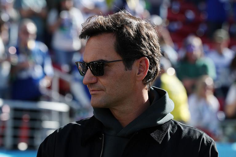 Un primo piano di Roger Federer (foto Getty Images)