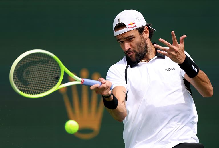 Matteo Berrettini in azione a Indian Wells (Getty Images)