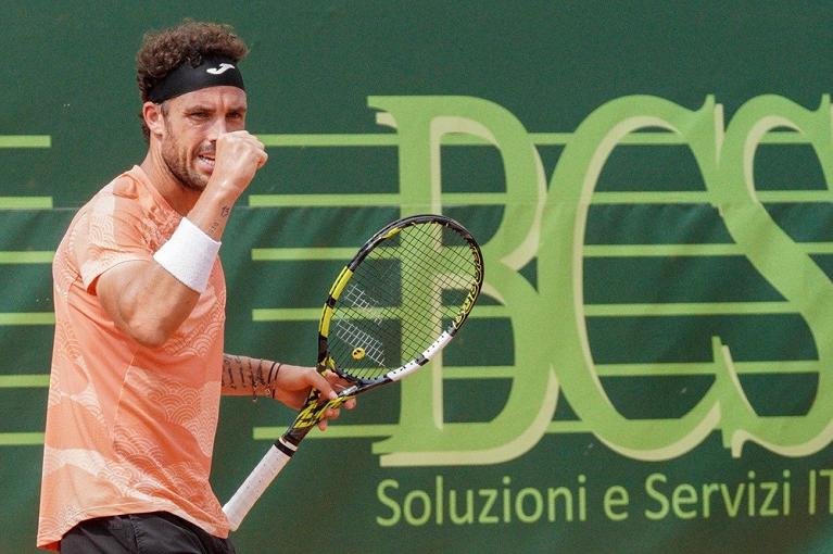 La grinta di Marco Cecchinato (foto Peluso)