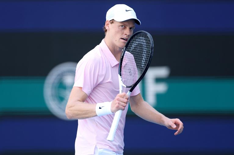 Un'esultanza di Jannik Sinner a Miami (Getty Images)