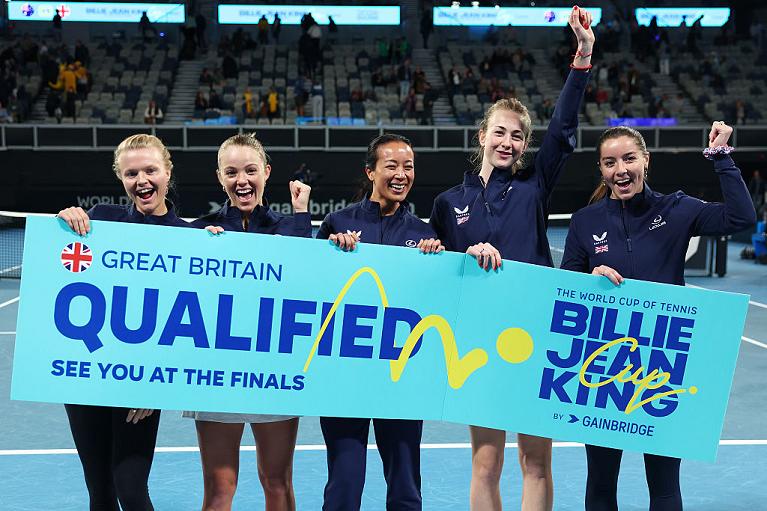 La Gran Bretagna festeggia la qualificazione alle Finals di Billie Jean King Cup 2026 (Getty Images)