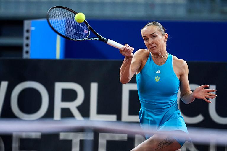 Elina Svitolina in azione in Billie Jean King Cup (Getty Images)