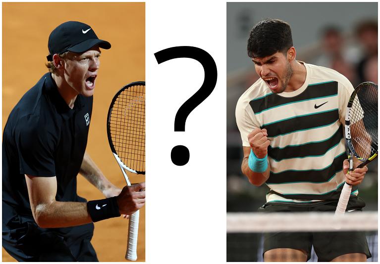 Jannik Sinner e Carlos Alcaraz (foto Getty Images)