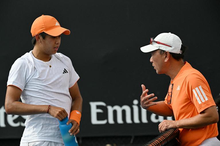 Learner Tien e il suo coach Michael Chang (Getty Images)