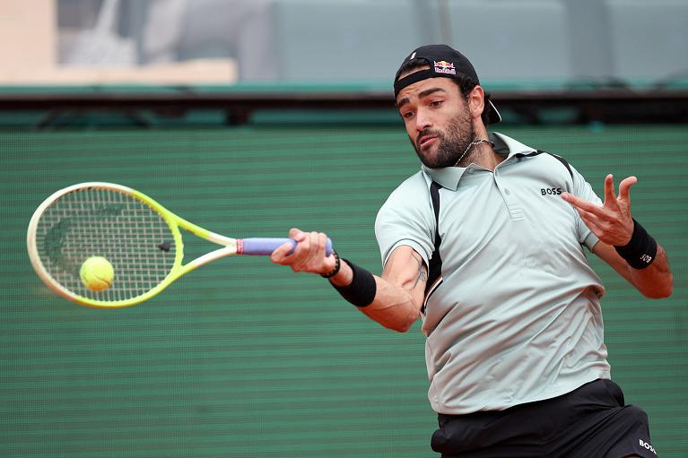 Matteo Berrettini in azione (foto Getty Images)