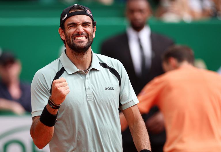 Matteo Berrettini esulta a Monte-Carlo (Getty Images)